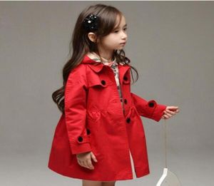 2022 Spring New listing Childrens Clothing Girl Coat Solid Color Mediumlong Single Breasted Trench Baby Jacket Outerwear2543736