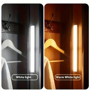 1 Stück 11,8 Zoll/30 cm LED-Licht mit intelligenter Erkennung, langer Streifen, kabellose magnetische Absorption, selbstklebende Garderobenleuchte, USB mit wiederaufladbarem Weinschrank-Lichtstreifen