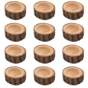 12PCS Party Wooden Candle Holder Festival Romantic Aromaterapy Dinning Table Stable Table Tealight Birthday Prezent Vintage Candlestick 240103