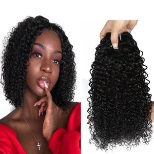 Trame Brasiliani Crespi Capelli Umani Ricci 3/4 Pz Fasci Brasiliani Capelli Umani Ricci Bundles Economici ricci estensione dei capelli umani colore naturale