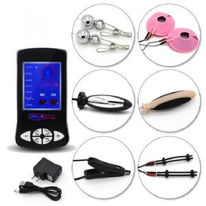 Electric Shock Penis Ring Electro Stimulation Cock Therapy Massager Sexleksaker för män Silikon 240102