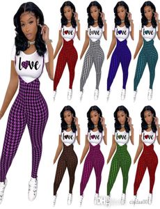 Dames mode broek outfits patroon bedrukte T-shirt met korte mouwen en jarretel jumpsuit tweedelige joggingset Valentine039s Da5313731