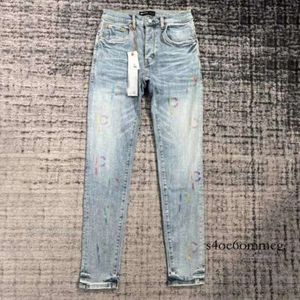 Lila jeans män lila jeans denim byxor mode byxor avancerad kvalitet rak design retro streetwear casual svettbyxor joggar 697