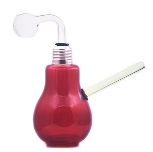 Bulb Shaped Glass Bong Oil Burner Hookah Portable Hand Smoking Water Pipes Detachable Heady Recycler Dab Rig Ashcatcher Bongs with 30mm Downstem Oil Burner Pipe