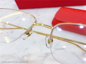 Nya modeoptiska glasögon k Gold Half Frame Retro Modern Business Style 0114 Unisex kan användas för receptbelagda glasögon4604156