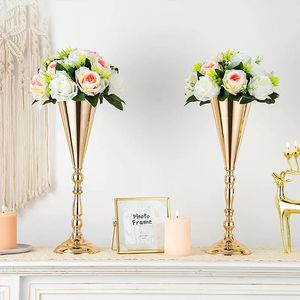 2st TABLEDOP Flower Vase Wedding Centerpiece Decor Metal Flower Stand Artificial Flower Ornaments for Anniversary Birthday Part 240103