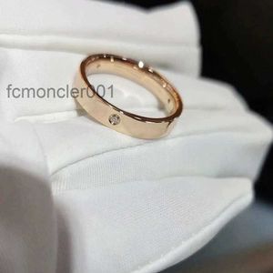 Rings Jewelry t Signature Embroidered Single Diamond Ring Vacuum Electroplated 18k Rose Gold Pair Couple Network Red Same ZK6F