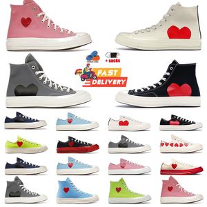 Hot High Vintage Commes des Garcons x 1970. Buty płócienne Designer Women Mens All Star Classic 70 Chucks Taylors Low Multi-Heart Flat Trainers Sports Sneakers