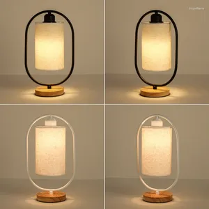 Lampy stołowe Kreatywne chińskie tkaniny w stylu retro drewniana sypialnia badanie lampy nocne dekoracja domowa oświetlenie LB100902