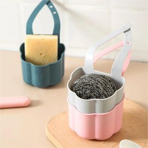 Kitchen Storage Sink Drain Basket Soap Sponge Rack Hanging Faucet Organizer Shelf Accessories