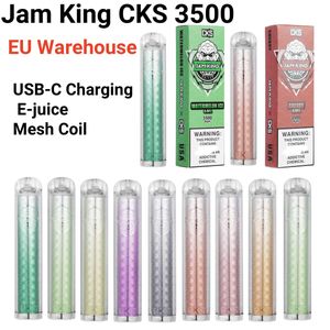 Электронная сигарета Jam King CKS 3500 одноразовая вейп-склад ЕС 6 мл предварительно заполненная 650 мАч USB-C зарядная сетчатая катушка оптом против elf bar vape razz bar puff 2800