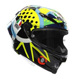 Шлемы Мото AGV Мотоцикл Дизайн Безопасность Комфорт Италия Agv Pista Gp Rr Rossi Carbon Fiber Racecourse Мотоцикл Езда Полный Шлем S2QU