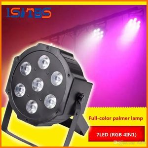 Lätt nyaste 7x12W 72W LED -scenljus VoiceControl AC110240V LED Flat Slimpar Quad Light 4in1 LED DJ Wash Par Lights Lightsing No No No No