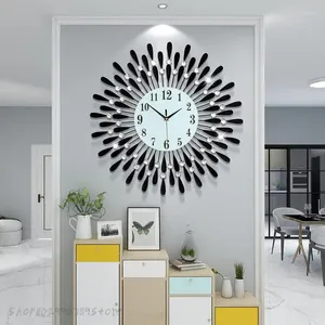 Duvar Saatleri Lüks Banyo Yaratıcı Dev Saat Oturma Odası Antik Yuvarlak Yatak Odası İç Dekor Horloge Art Ab50wc