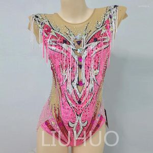 Stage Wear Liuhuo Rhythmic Gymnastics Turotard Konkurencyjny wydajność odzież dla dzieci Pink