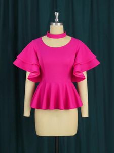 T-shirt Aomei blus halter peplum sommarstoppar korta ruffles ärm är kvinnor daglig casual party dam kväll cocktail stor storlek bluas xl