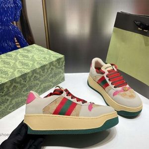 Mulheres altas mac80s sneaker trainer g família pão designer 2023 nova sola grossa velha flor sapatos coloridos casal xwsw