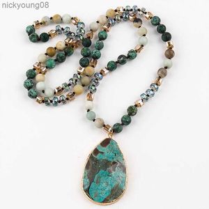 Pendant Necklaces RH Fashion Boho Jewelry Natural Stones With Semi Precious Pendant Women Bohemia Necklace Gift Dropship