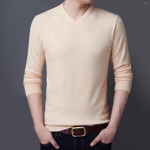 Men's Sweaters V-neck Pullovers Hand Knitting Spring Women Wool Knitwear Jumpers Clothes Loose Warm