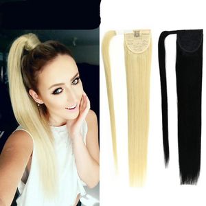 Ponytails quality 8a remy human hair ponytails wrap around ponytail hair extensions hairs accessories 1216inch 100g per piece free shedding