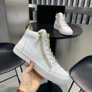 Luxury Summer Walk High Top Kriss Sneakers Shoes Men Zip Fastening Sides Gold-tone Hardware Suede & Leather Trainers Man Casual Walking Skate Shoe EU38-46 With Box