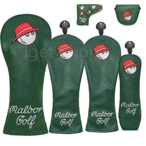 Produkter andra golfprodukter 4 färger Fisherman Hat Golf Club #1 #3 #5 Wood Headcovers Driver Fairway Woods Cover Pu Leather Head Covers Go