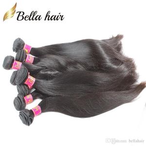 Wefts Bellahair 100 Mongolian Human Virgin Hair Bundles Body Wave Human Hair Weft Extensions Dubbel Weft 10 26