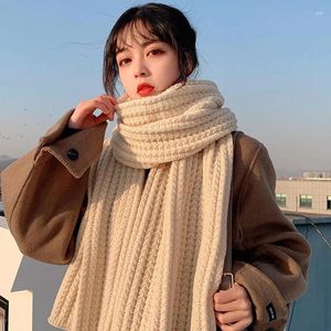 Scarves Luxury Winter Women Scarf Knitted Thick Warm Long Size Casual Hand Made Couple Neck Male