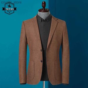 Ternos Masculinos Blazers Blazers Masculinos Slim Fit Business Casual Elegante Terno Único Breasted Jaquetas Outwear Casacos Marrons Elegantes Novo Estilo Coreano Roupas Q230103