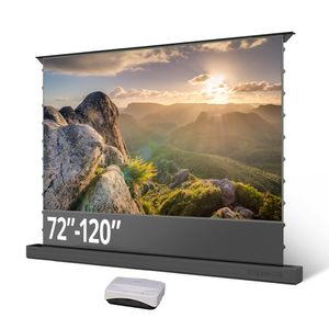 72inch -150 inch 16:9 Smart Retractable Electric Pop-Up Floor Rising Projector Screen With 4K UHD Cinema White Projection Canvas