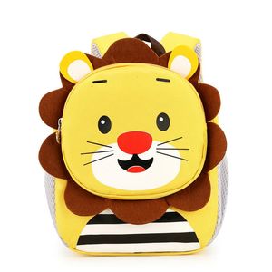 Kindergarten Backpack Boys 3D Cartoon Lion Schoolbag Girls Cute Little Rabbit Princess Bag Anti-lost Children's Small School Bag 240102