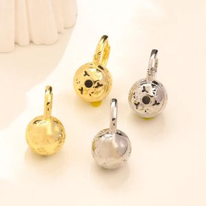 Stud Stud Women prawdziwy złoty projektant Mosiężne Master Ball Ear Studs Kolczyki modowe projektanci marki geometrii litery Crystal Rhinesto