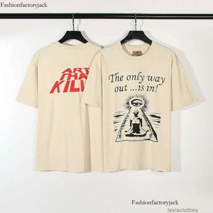 デザイナーファッション服ラグジュアリーTシャツギャラリー部門の目を輝かせる英語の汚れた言葉レタースローガンパルメスゴールドプリント