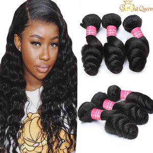 Wefts Virgin Peruian Loose Wave Hair Bundles Unprocessed Peruian Virgin Loose Wavy Hair Extensions 9aペルー人の髪の毛織り