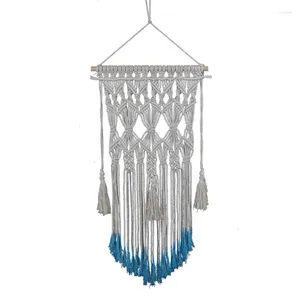 Tapissries Tassel Macrame Woven Wall Hanging Tapestry Boho Chic Bohemian Apartment Sida rum Heminredning