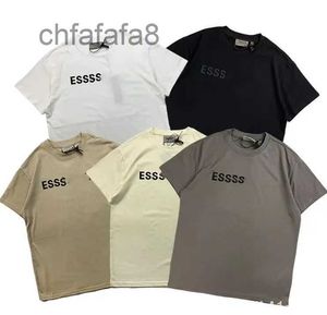 2023new 3d Letter t Shirt Ess Fashion Designer Men's and Women's Couple 100% Cotton Hot Melt Printing Eu Size Street Wear Wholesale Price KMY0 IT3C DQUV