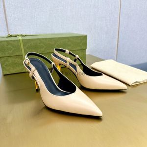 Ny patent läder fyrkantiga tå slingback pumpar skor stilett klackar sandaler 8,5 cm kvinnors höga klackade sandaler lyxiga designer klädskor storlek 35-42 09