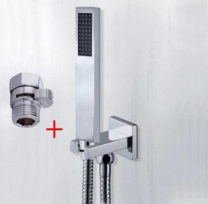 Heads chrome brass copper hand in wall set with brass shower holder shower shut off valve and 1.5m shower hose TH018