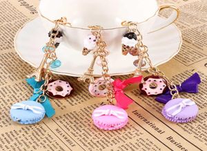 1Pc Rhinestone Nice Cake Macarons Key Chains Novelty Fashion Charm Women Men DIY Accessories Bag Decoration Jewelry Gift8447362