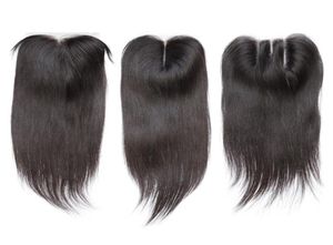 Straight 4x4 Human Hair Lace Closures Natural Black Bleached Knots Preplucked8407934