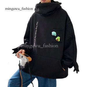 Internet Celebrity Frog Hoodies Autumn and Winter Funny Cartoon Frog Pullover Sweater for Men, Loose Hooded Coat Trendy Street Couple Dress 901 377