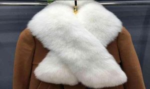 Luxo genuíno lenço de pele de raposa real lenço de pele de raposa tamanho grande natural pele de raposa xale inverno feminino roubou y01132771219