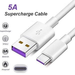 1m 1,5m 2m 5a OD3.8 Supercharge-kablar för Huawei Samsung Moto LG Typ C USB 3.1 Type-C Fast Charging Cable