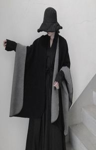 Women celebrity Cashmere Black white doublesided shawl pluvial Multifunction Scarf classic design cool simple cloak Warm thick sh8072720