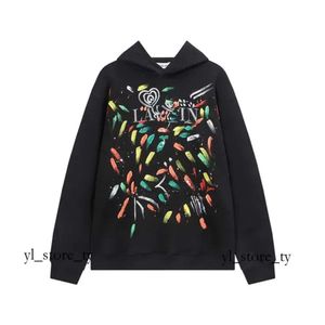 Lanvin Erkek Hoodies Sweatshirts Lanvin Hoodie Sweatshirts Tasarımcı Kazak Erkek ve Kadın Sweatshirt Mektup Spot Baskılı Lanvins Ayakkabı 1044