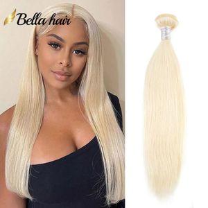 Wefts 11A #613 Blonde Hair Bundles Weaves Double Wefts Straight Wavy Body Wave 613 Color Human Hair Extensions 830inch Bella Strong Wef