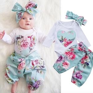 3 pezzi vestito da uomo abbigliamento per bambini abbigliamento da donna per bambini primavera e autunno cuore pesca ricamo cappotto pantaloni floreali vestito abbigliamento per ragazze per bambini