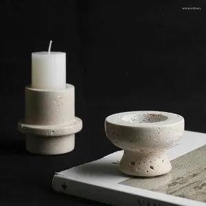 Mum Tutucular Kavanoz Nordic Mumlar Stand Tealight Kaide Dairesi Taş Taş Mum'lu Merkez Tasarım Kaarshouder Dekorasyon