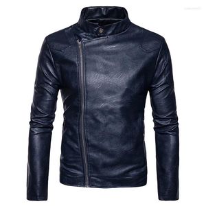 Herrenjacken Herren Lederjacke Mode PU Männlich Weiß Motorradmäntel Herren Markenkleidung Mantel Schwarz Braun S-XXL