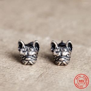 Stud Earrings YIZIZAI Classic 925 Sterling Silver Punk Mini Dog Earring No Fade Allergy Unisex Style Ear Studs